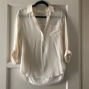 Soft Joie mixed media shirt
